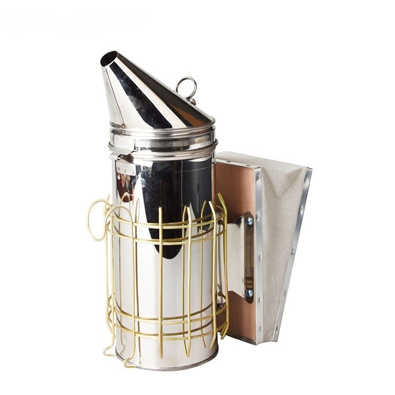 AHUMADOR APICOLA   AC.INOX. AMERICANO FUELLE DE CUERO LARGO 31 CM
