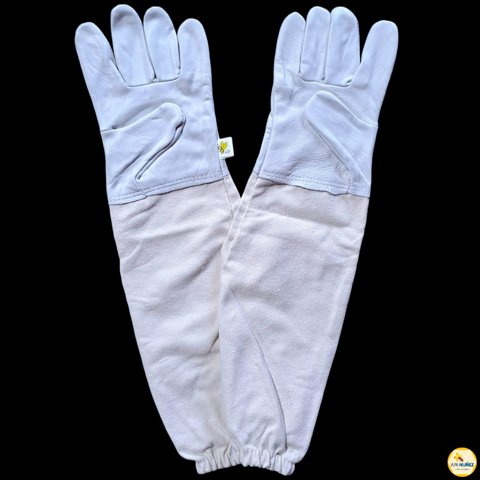 GUANTES DE APICULTOR(A) CUERO CON MANGA DE TELA REFORZADA