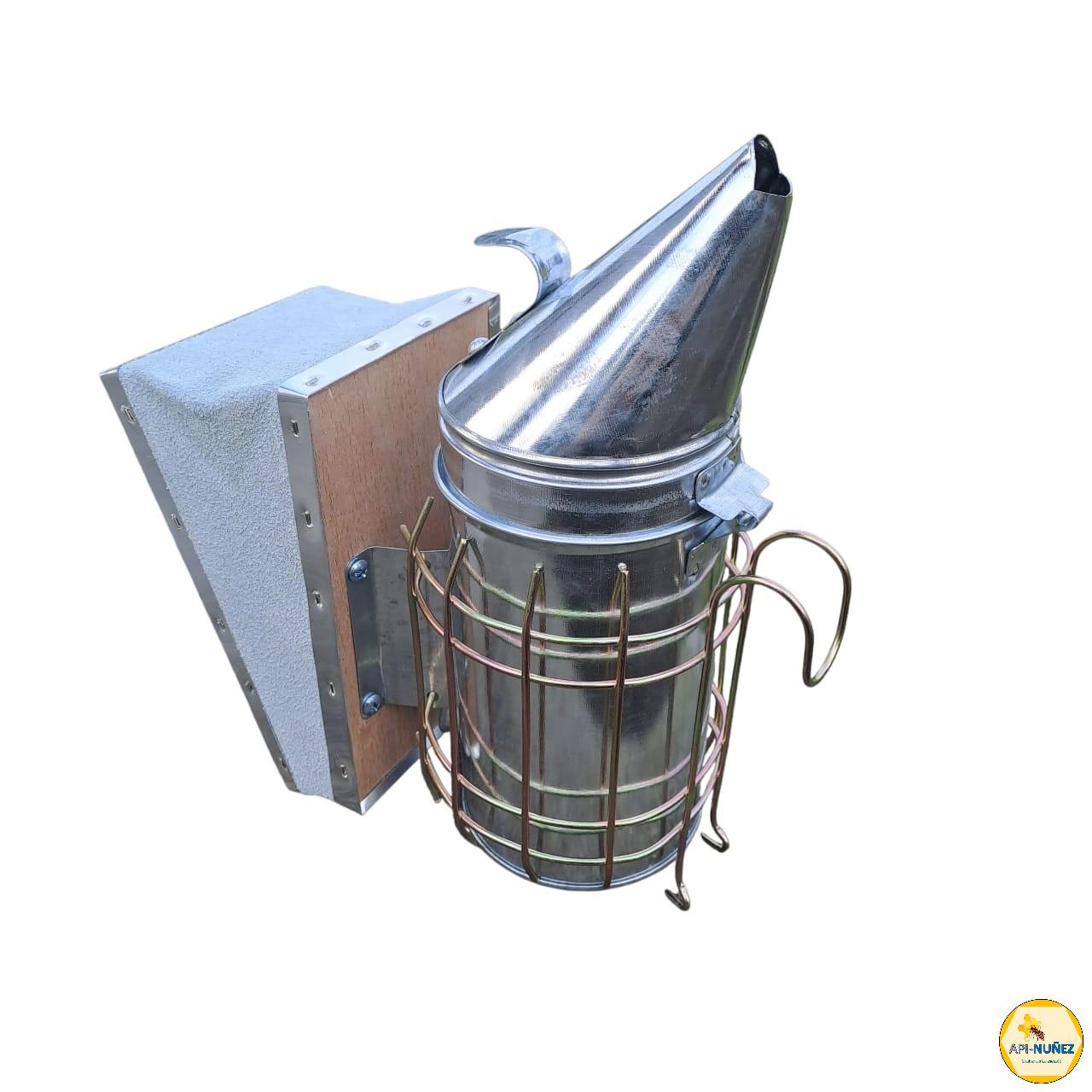 AHUMADOR APICOLA   GALVANIZADO CON FUELLE DE CUERO 26CM